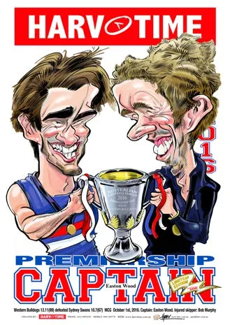 Western Bulldogs, 2016 Premiership Captain Harv Time Poster