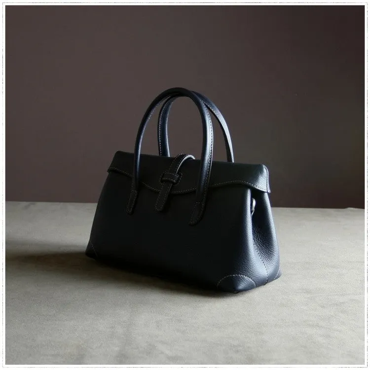 Womens Black Work Leather Handbag Purse Leather Black Work Shoulder Bag Handbag Purse for Ladies