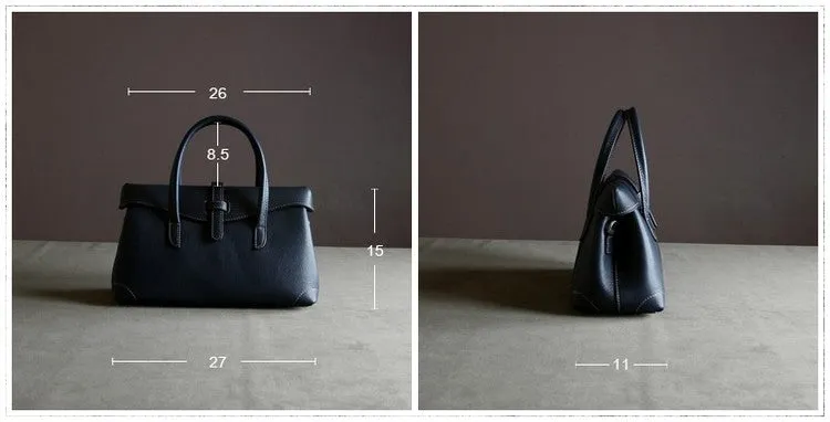 Womens Black Work Leather Handbag Purse Leather Black Work Shoulder Bag Handbag Purse for Ladies