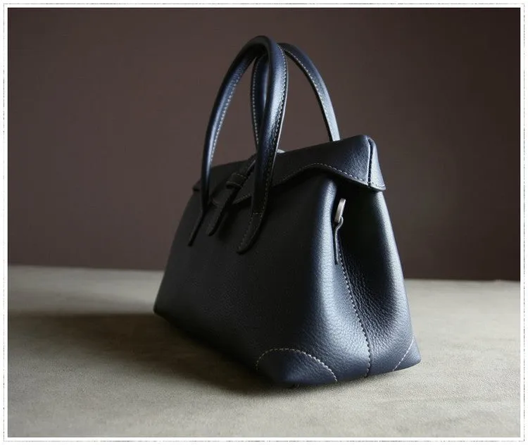 Womens Black Work Leather Handbag Purse Leather Black Work Shoulder Bag Handbag Purse for Ladies